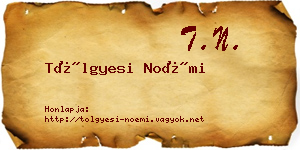 Tölgyesi Noémi névjegykártya